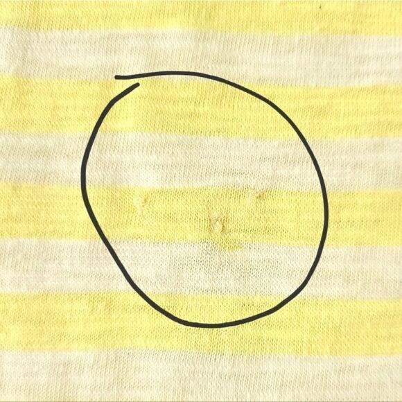 Loft Ann Taylor Yellow Stripe Cap Sleeve  Pullover Top - Picture 14 of 15